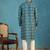 Mens sea green silk blend ethnic motifs ikat printed kurta