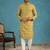 Mens green silk blend ethnic motifs ikat printed kurta