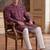 Mens purple silk blend ethnic motifs ikat printed kurta