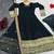 Black embroidered faux blooming anarkali gown set with dupatta