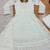 White embroidered faux blooming anarkali gown set with dupatta