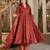 Maroon muslin digital print anarkali kurti pant & dupatta set