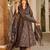 Black muslin digital print anarkali kurti pant & dupatta set