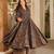 Black muslin digital print anarkali kurti pant & dupatta set