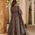 Black muslin digital print anarkali kurti pant & dupatta set