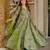Green muslin digital print anarkali kurti pant & dupatta set