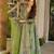 Green muslin digital print anarkali kurti pant & dupatta set