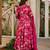 Rani pink muslin digital print anarkali kurti pant & dupatta set