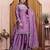 Lavender chinon silk party wear embroidery sharara suit set