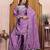 Lavender chinon silk party wear embroidery sharara suit set