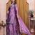 Lavender chinon silk party wear embroidery sharara suit set