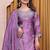 Lavender chinon silk party wear embroidery sharara suit set