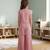 Pastel pink embroidered cotton silk co ord set