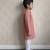 Peach pink printed cotton kurta pyjama