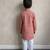 Peach pink printed cotton kurta pyjama