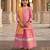 Rose pink printed cotton lehenga set