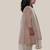 Off white pink printed cotton anarkali kurti set