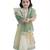Beige green embroidered silk lehenga set