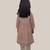 Off white pink printed cotton anarkali kurti set