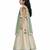 Beige green embroidered silk lehenga set