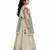 Beige green embroidered silk lehenga set