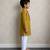 Lime green printed cotton kurta pyjama