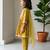 Lime green printed cotton kurti set