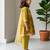 Lime green printed cotton kurti set