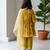 Lime green printed cotton kurti set