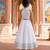 White embroidered brocade lehenga set