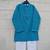Teal blue printed cotton kurta pyjama