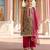 Green pink printed cotton kurti set