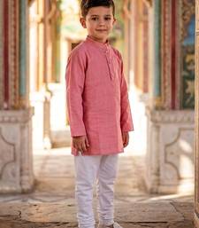Peach pink cotton kurta pyjama
