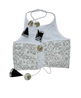 Silver black embroidered brocade lehenga set 4