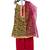 Green pink printed cotton kurti set