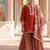 Rust red printed cotton kurti set