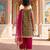 Green pink printed cotton kurti set