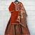 Rust red printed cotton kurti set