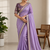 Lavender Color C -pallu sequence  coding embroidery work with  Sequence Butti Silk Blend Saree
