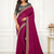 Rani Pink Color C -pallu sequence  coding embroidery work with  Sequence Butti Silk Blend Saree