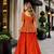 Rust silk blend Free Size Stitched Lehenga Choli with Embroidered & Sequins Work
