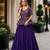Violet silk blend Free Size Stitched Lehenga Choli with Embroidered & Sequins Work