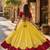 Yellow-Red Silk Free Size Stitched Navratri Lehenga Choli with Kutchi Gamthi Embroidered Work & Codi lace
