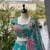 Teal Blue Digital Printed Organza Lehenga Choli Set with Embroidered Sequins Work, Organza Dupatta & Batwa Bag