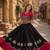 Black-Rani silk blend Free Size Stitched Navratri Lehenga Choli with Kutchi Gamthi Embroidered Work & Codi lace