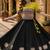Black-Yellow silk blend Free Size Stitched Navratri Lehenga Choli with Kutchi Gamthi Embroidered Work & Codi lace
