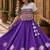 Violet-White silk blend Free Size Stitched Navratri Lehenga Choli with Kutchi Gamthi Embroidered Work & Codi lace