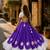 Violet-White silk blend Free Size Stitched Navratri Lehenga Choli with Kutchi Gamthi Embroidered Work & Codi lace