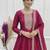 Women's Embroidery Work Vichitra SIlk Fabric Flared Anarkali Dupatta Set