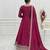 Women's Embroidery Work Vichitra SIlk Fabric Flared Anarkali Dupatta Set